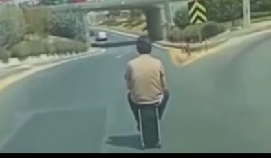 Elektrikli valizle trafikte şaşırtan yolculuk: Ankara’da kayda alınan olay