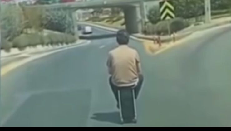 Elektrikli valizle trafikte şaşırtan yolculuk: Ankara’da kayda alınan olay