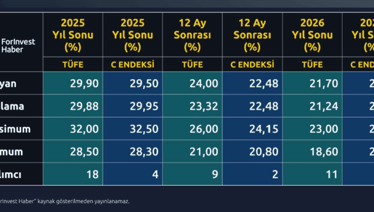 ForInvest Enflasyon ve Dolar/TL Anket Sonuçları: Ağustos ve 2025 Yılı İçin Beklentiler