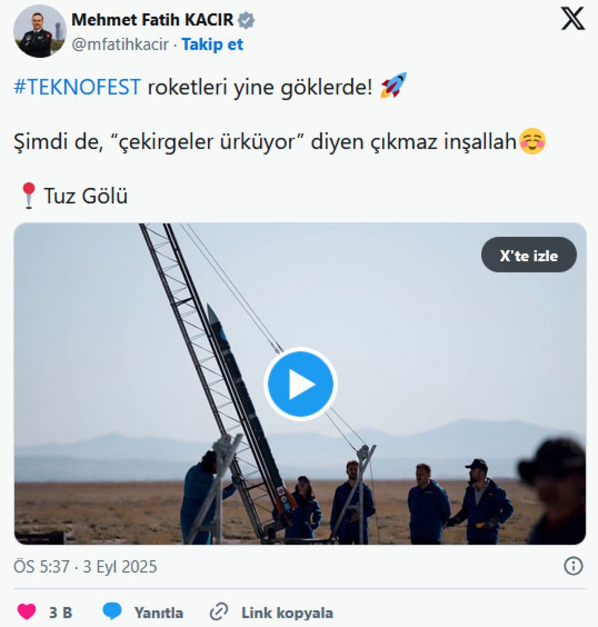 TEKNOFEST Roketleri Gökyüzünde: Kacır'dan Çekirge Mesajına Yanıt ve Sinop Balıklarının Etkilenmesi